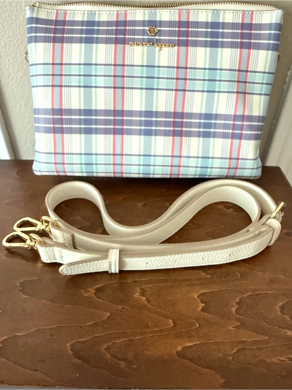 Nanette Lepore Pastel Plaid Crossbody Bag in Blue, Pink, Cream & Lavender